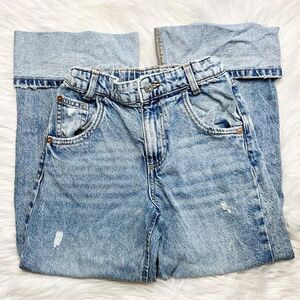 Zara Cuffed Baggy High Rise Jeans Size 9